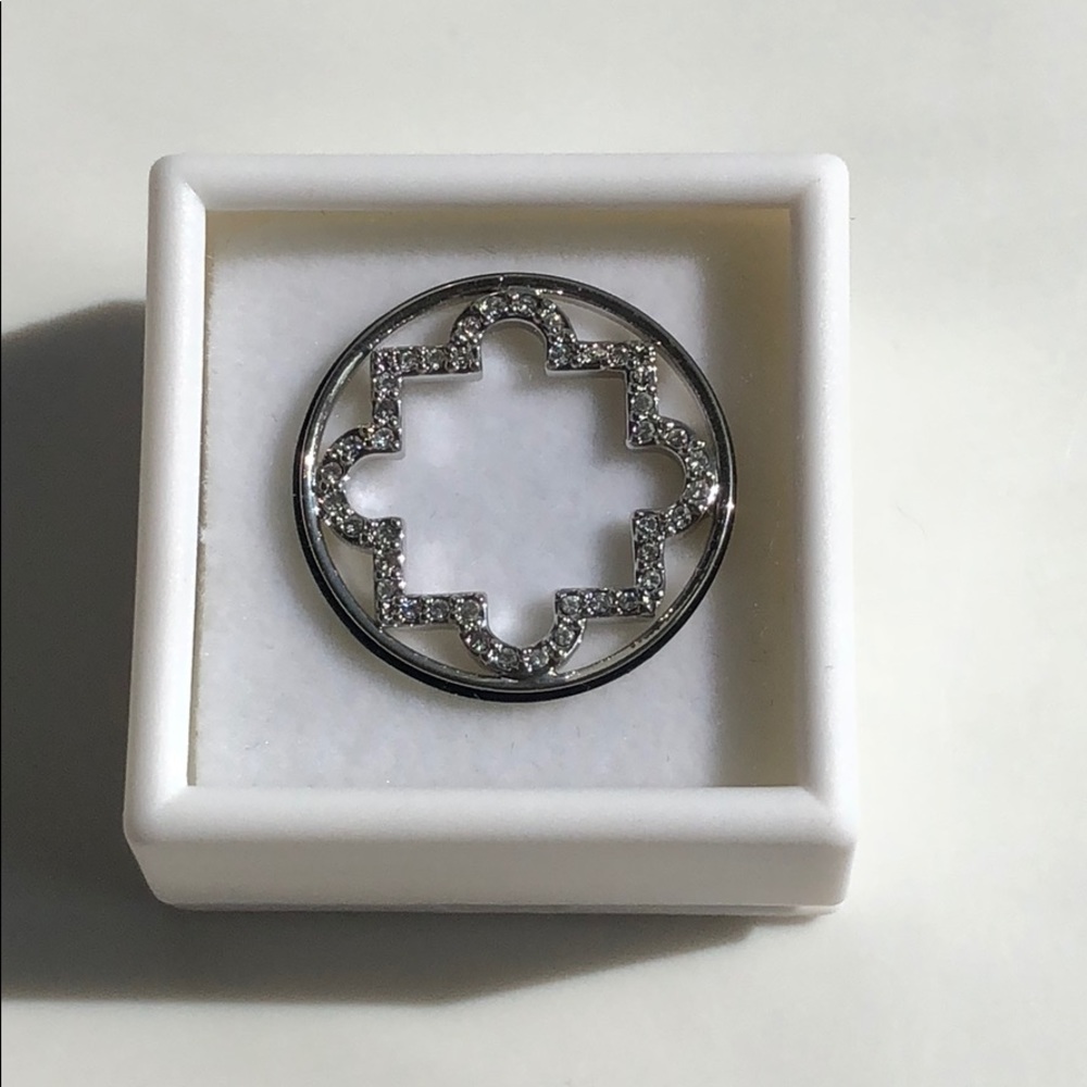 Origami Owl LARGE SILVER MOROCCAN Window Plate - Picture 1 of 7
